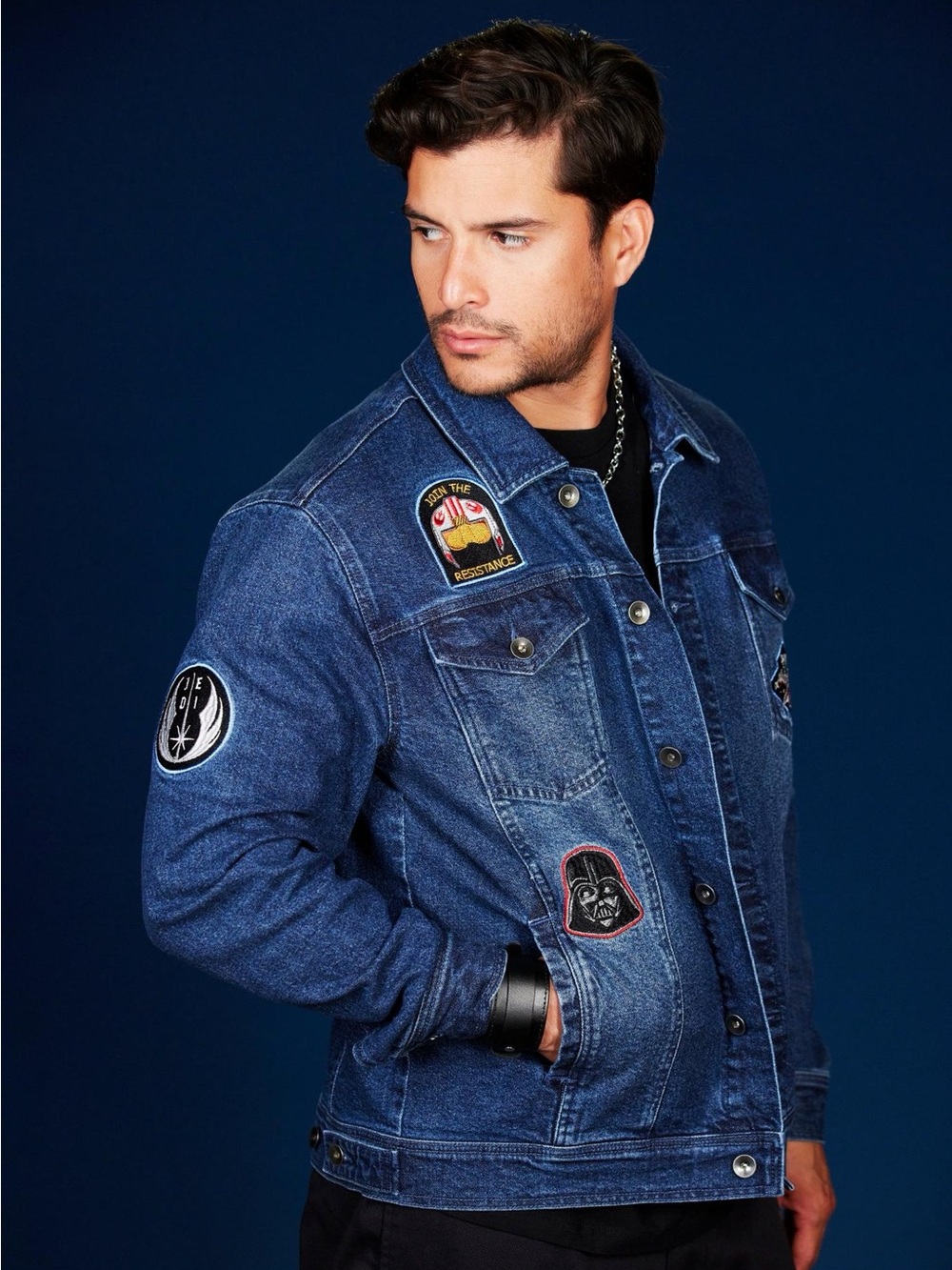 Our Universe Star Wars Ahsoka Dark & Light Side Patches Denim Jacket - Picture 8 of 10